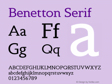 Benetton-Serif Version 1.000图片样张