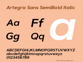 ArtegraSans-SemiBoldItalic Version 1.00;com.myfonts.easy.artegra.artegra-sans.semibold-italic.wfkit2.version.4Kpz Font Sample