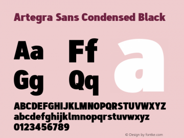 ArtegraSansCondensed-Black Version 1.00;com.myfonts.easy.artegra.artegra-sans.cond-black.wfkit2.version.4KmH Font Sample