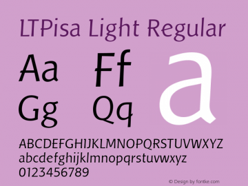 LTPisa Light Regular Version 2.0 Font Sample
