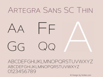 ArtegraSansSC-Thin Version 1.00;com.myfonts.easy.artegra.artegra-sans.sc-thin.wfkit2.version.4KpY图片样张