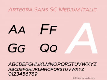 ArtegraSansSC-MediumItalic Version 1.00;com.myfonts.easy.artegra.artegra-sans.sc-medium-italic.wfkit2.version.4Kpf Font Sample