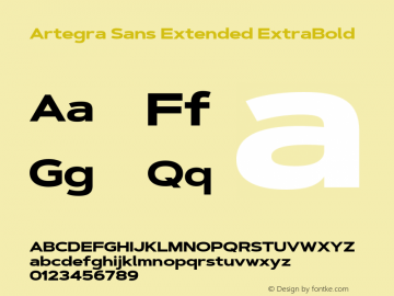 ArtegraSansExtended-ExtraBold Version 1.00;com.myfonts.easy.artegra.artegra-sans.extend-extrabold.wfkit2.version.4KqW Font Sample