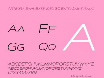 ArtegraSansExtendedSC-ExLtIt Version 1.00;com.myfonts.easy.artegra.artegra-sans.sc-extend-extralight-italic.wfkit2.version.4Kr5 Font Sample