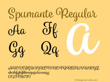 Spumante Version 1.000 Font Sample