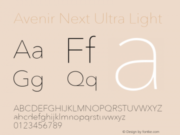 AvenirNext-UltraLight 8.0d5e5图片样张
