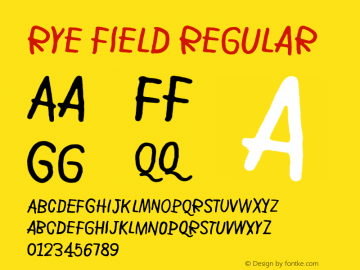 Rye field Version 1.00 March 9, 2015, initial release Font Sample