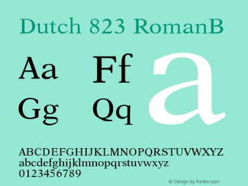 Dutch 823 Version 003.001 Font Sample