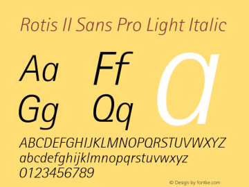 Rotis II Sans Pro Light Italic Version 1.000图片样张