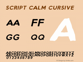 Script Calm Cursive Version 1.00 2015 Font Sample