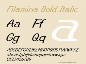 Filamina-BoldItalic Version 1.000 Font Sample