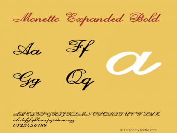 Monetto-ExpandedBold Version 1.000 Font Sample