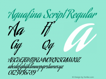 Aguafina Script Regular Version 1.000图片样张