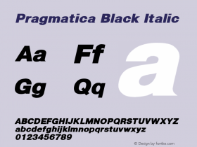 Pragmatica Black Italic ††††††††††††††††††††††††††††††††††††††††† Font Sample