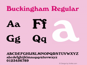 Buckingham Rev. 002.001 Font Sample
