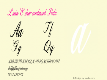 Luvia-ExtracondensedItalic Version 1.000 Font Sample