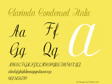 Clarinda-CondensedItalic Version 1.000图片样张