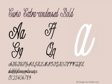 Curio-ExtracondensedBold Version 1.000 Font Sample