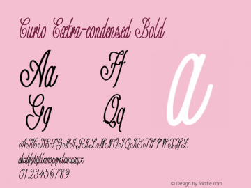 Curio-ExtracondensedBold Version 1.000 Font Sample