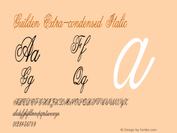 Guilden-ExtracondensedItalic Version 1.000 Font Sample