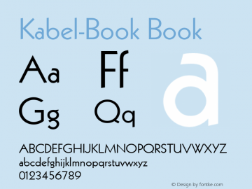 Kabel-Book Version 1.00 Font Sample