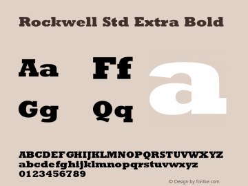 RockwellStd-ExtraBold Version 1.047;PS 001.001;Core 1.0.38;makeotf.lib1.6.5960图片样张