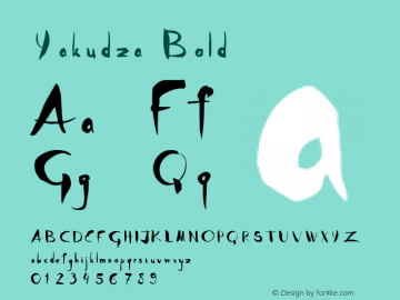 Yakudza Bold Version 1.000;PS 001.000;hotconv 1.0.70;makeotf.lib2.5.58329 Font Sample