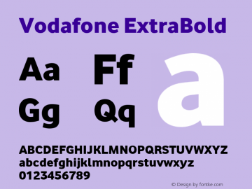 Vodafone-ExtraBold Version 1.001 Font Sample