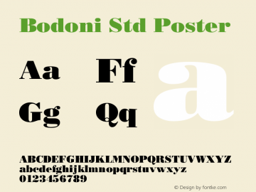 BodoniStd-Poster Version 2.020;PS 002.000;hotconv 1.0.50;makeotf.lib2.0.16970图片样张