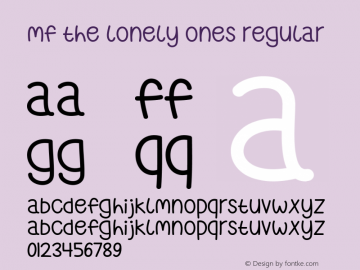 Mf The Lonely Ones Version 1.0 Font Sample