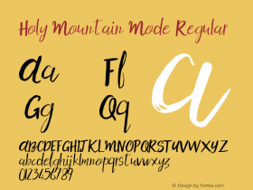 Holy Mountain Mode Version 1.000 Font Sample