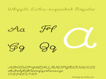 Whipple-ExtraexpandedRegular Version 1.000 Font Sample