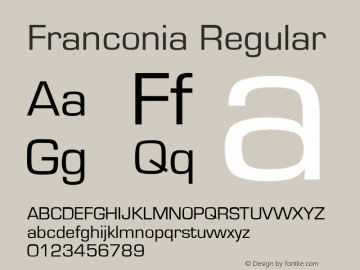Franconia Regular Unknown Font Sample