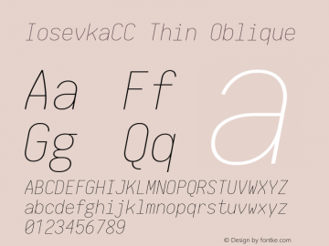 IosevkaCC Thin Oblique 1.12.4; ttfautohint (v1.6) Font Sample