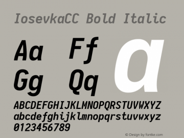 IosevkaCC Bold Italic 1.12.4; ttfautohint (v1.6) Font Sample