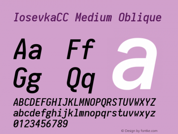 IosevkaCC Medium Oblique 1.12.4; ttfautohint (v1.6) Font Sample