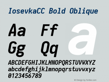 IosevkaCC Bold Oblique 1.12.4; ttfautohint (v1.6) Font Sample