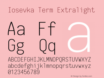 Iosevka Term Extralight 1.12.4; ttfautohint (v1.6)图片样张