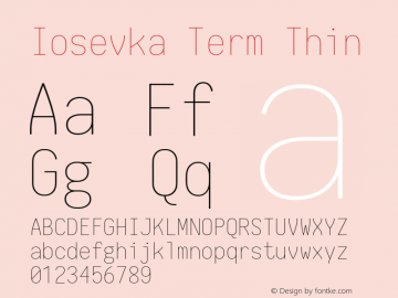 Iosevka Term Thin 1.12.4; ttfautohint (v1.6)图片样张