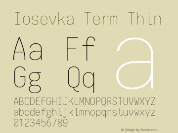 Iosevka Term Thin 1.12.4; ttfautohint (v1.6)图片样张