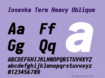 Iosevka Term Heavy Oblique 1.12.4; ttfautohint (v1.6)图片样张