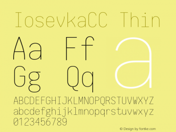 IosevkaCC Thin 1.12.4; ttfautohint (v1.6) Font Sample