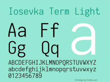Iosevka Term Light 1.12.4; ttfautohint (v1.6)图片样张