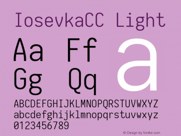 IosevkaCC Light 1.12.4; ttfautohint (v1.6) Font Sample