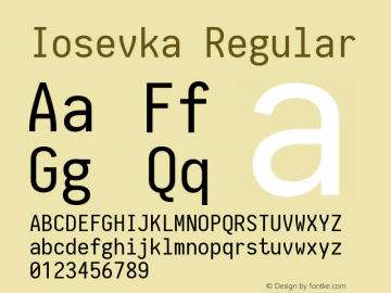 Iosevka 1.12.4; ttfautohint (v1.6) Font Sample