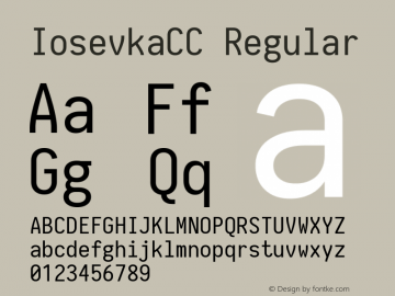 IosevkaCC 1.12.4; ttfautohint (v1.6) Font Sample