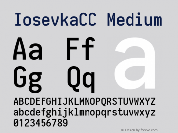 IosevkaCC Medium 1.12.4; ttfautohint (v1.6) Font Sample