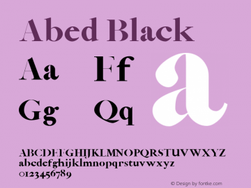 Abed Black Version 1.0 Font Sample