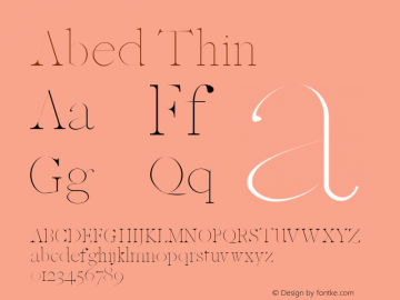 Abed Thin Version 1.0 Font Sample