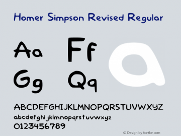 Homer Simpson Revised Regular Version 2 Font Sample